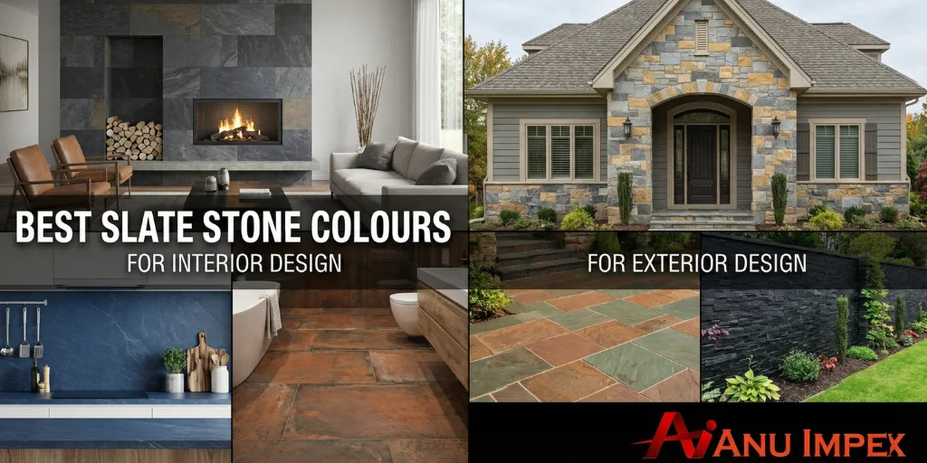 best slate stone colours for interior and exterior design